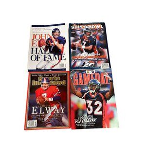Vintage Denver Broncos Elway, SuperBowl, GameDay Magazine Books Lot of 4